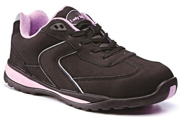 Ladies Black Nubuck Safety Trainer