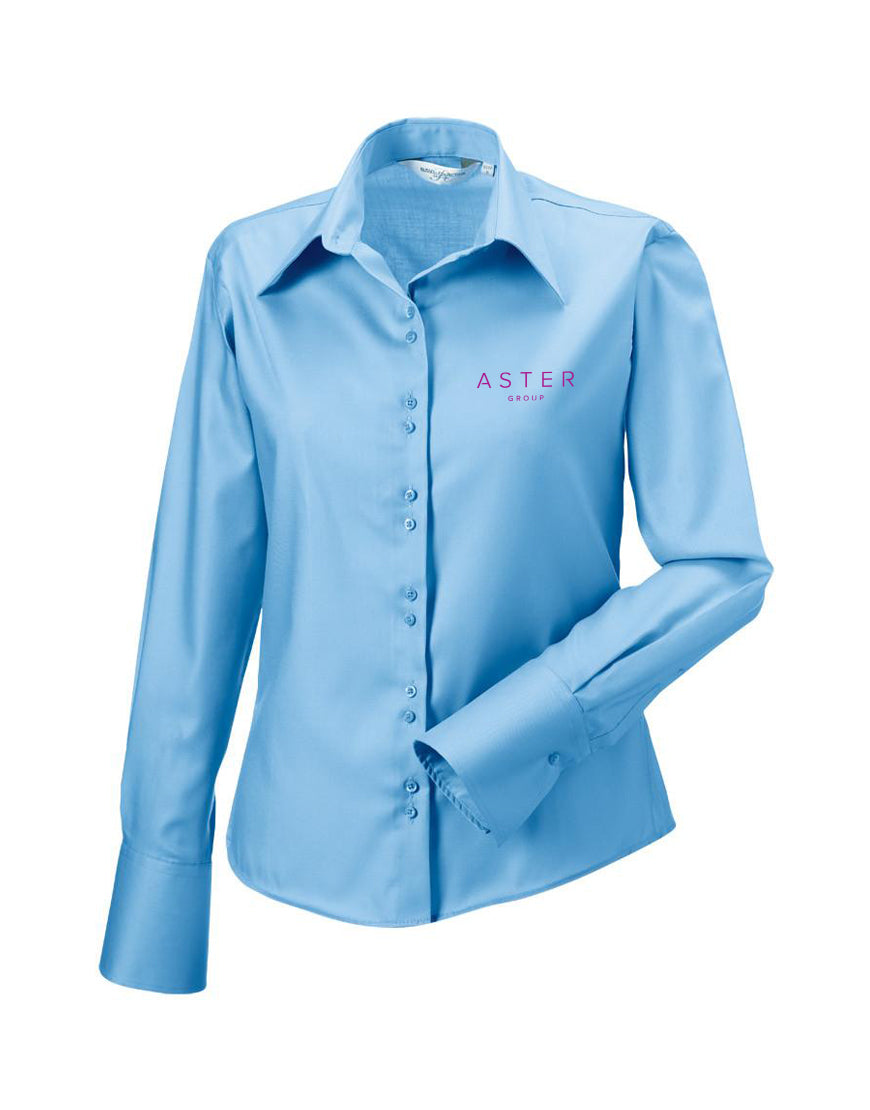 Womens Ultimate Long Sleeve Blouse Sky Blue